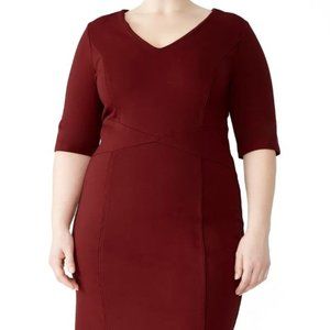 Eloquii 18 Red 9 to 5 Stretch Work Dress